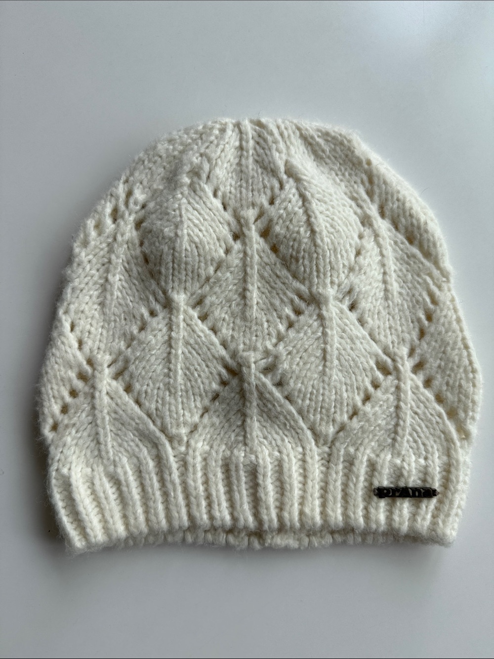 Prana off white knit beanie OS